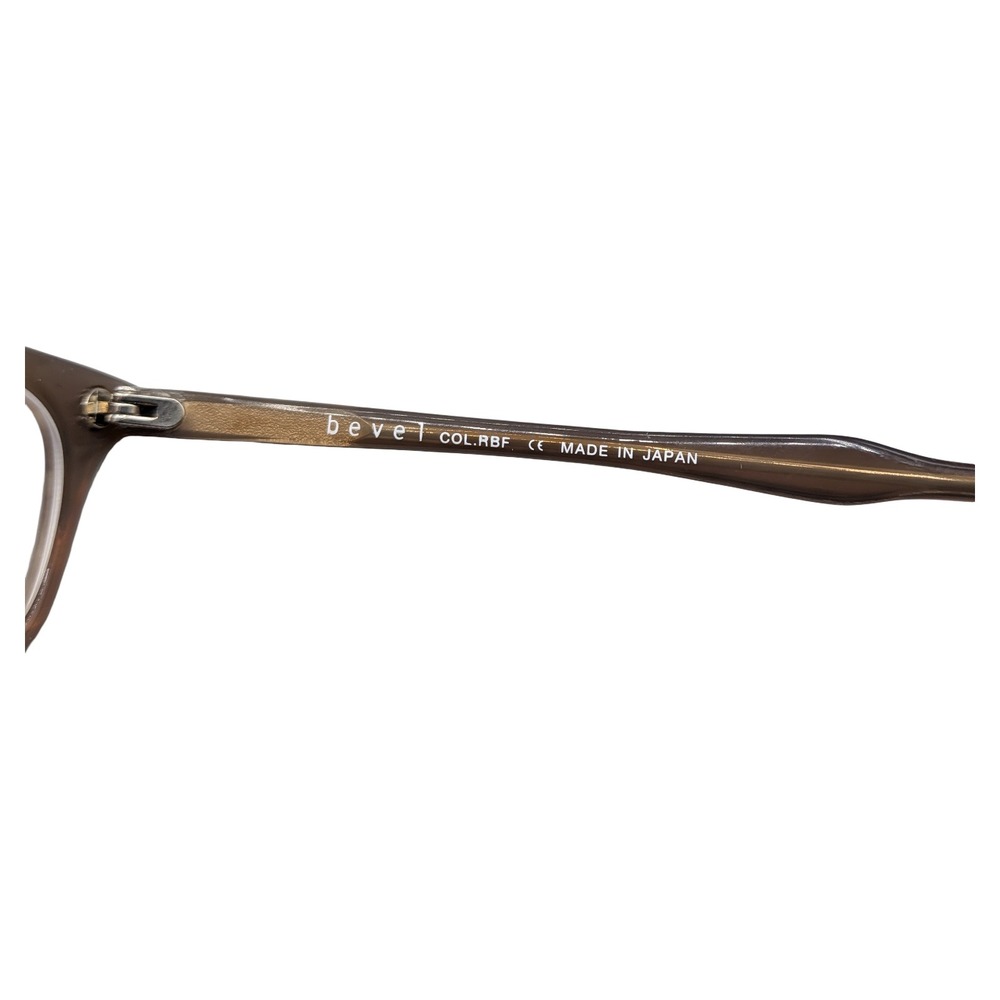 Bevel Eyeglasses Frame Brown Rectangle 3537 Maxwell 52-19 Japan - Picture 4 of 5